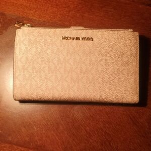 Michael Kors Rose Gold Metallic Zip-Around Wallet